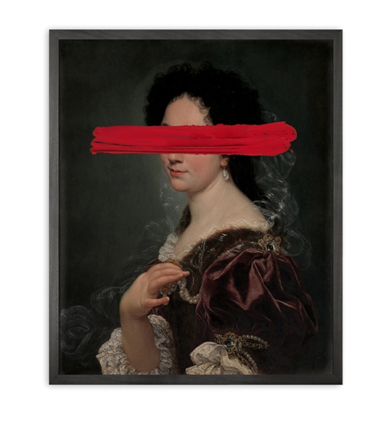 Red mark Framed Printed Canvas